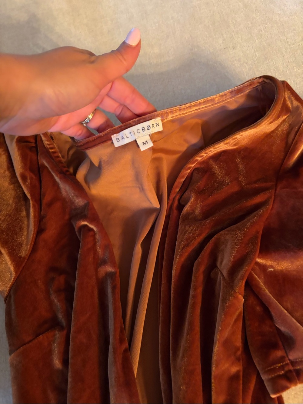 Baltic Born Velvet Rust Wrap Dress size Medium - Picture 3 of 3